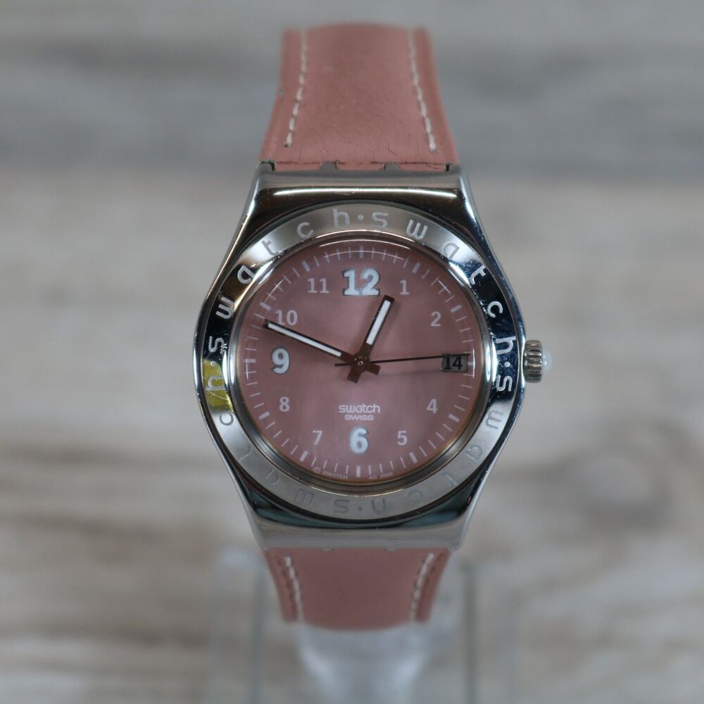 Swatch Irony Date Women's Watch – Pre-Owned, New Battery, Round, Pink